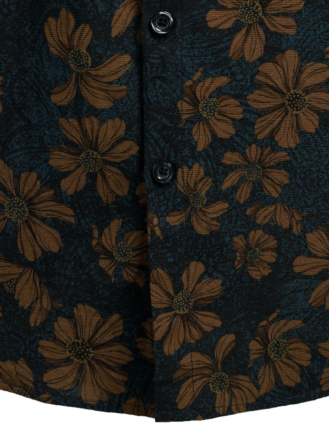Men's Casual Vintage Floral Print Long Sleeve Dress Shirt