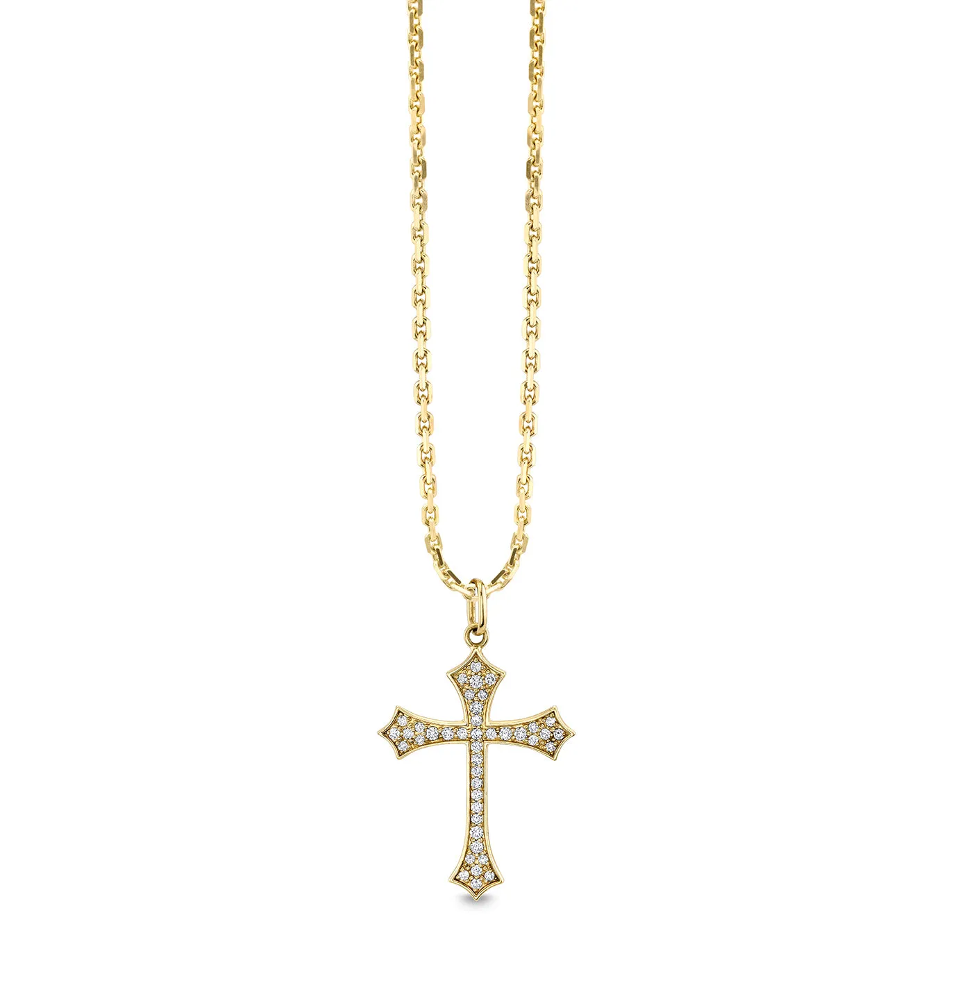 Men's Collection Gold & Diamond Gothic Cross Necklace