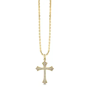 Men's Collection Gold & Diamond Gothic Cross Necklace