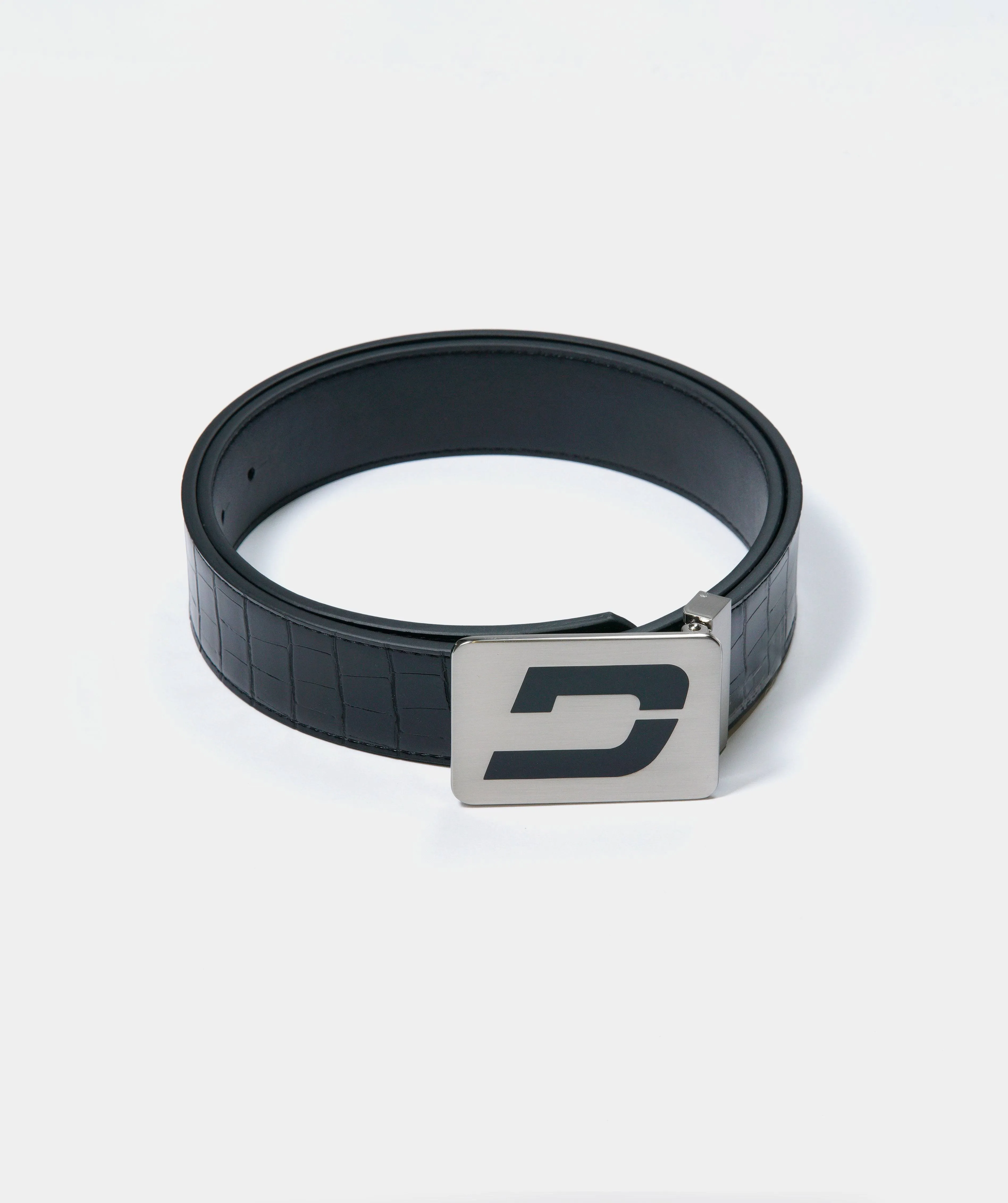 MEN'S CROC GOLF LEATHER BELT - BLACK (ONE SIZE FITS ALL)