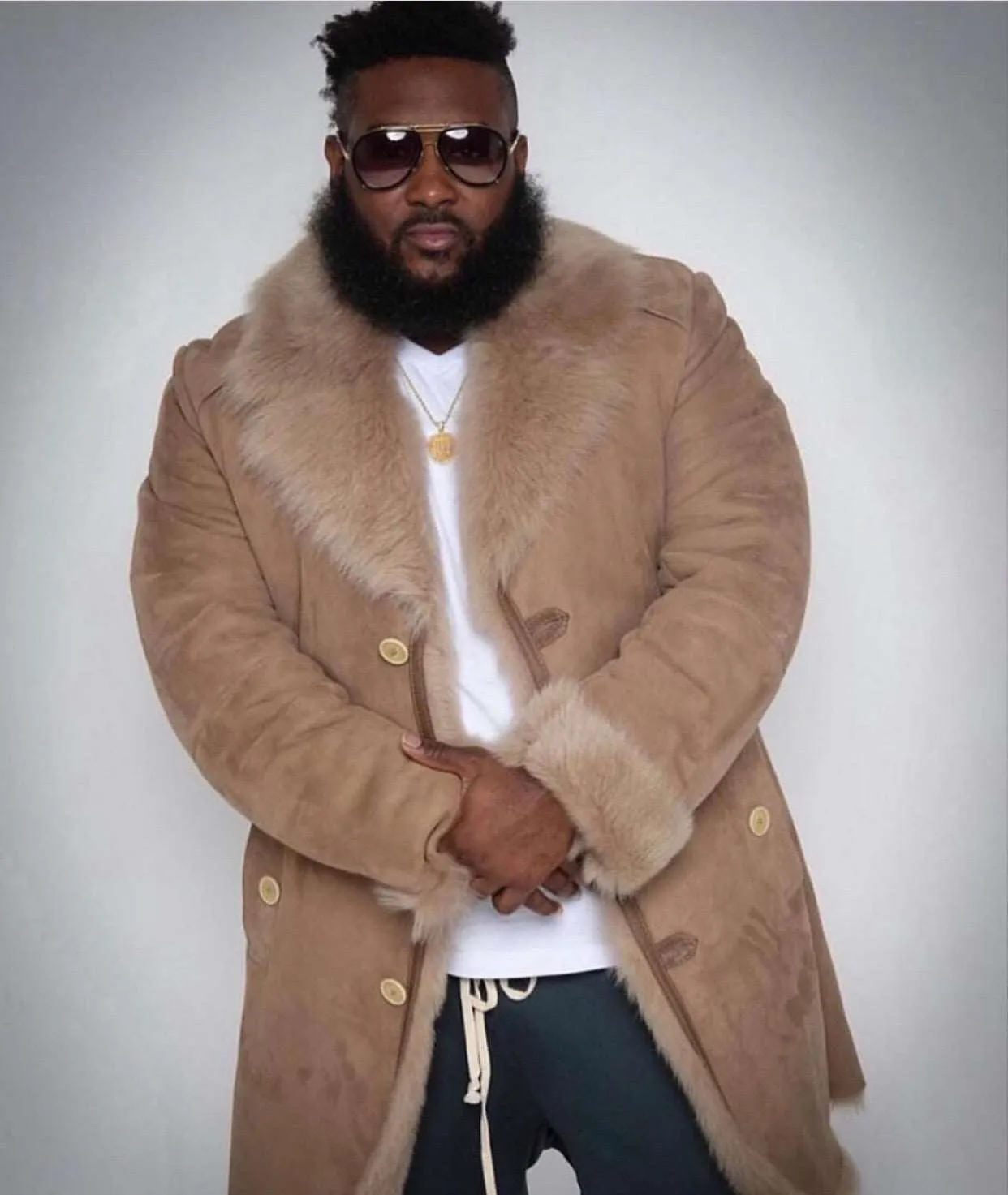 Men's Custom Made Tan Suede Toscana Shearling