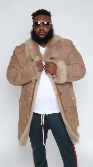 Men's Custom Made Tan Suede Toscana Shearling
