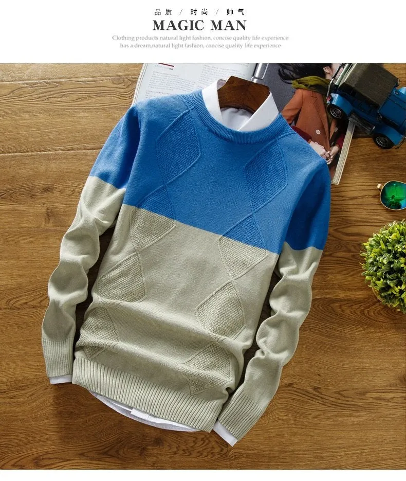 Men's Fashion Print Cashmere Pullover