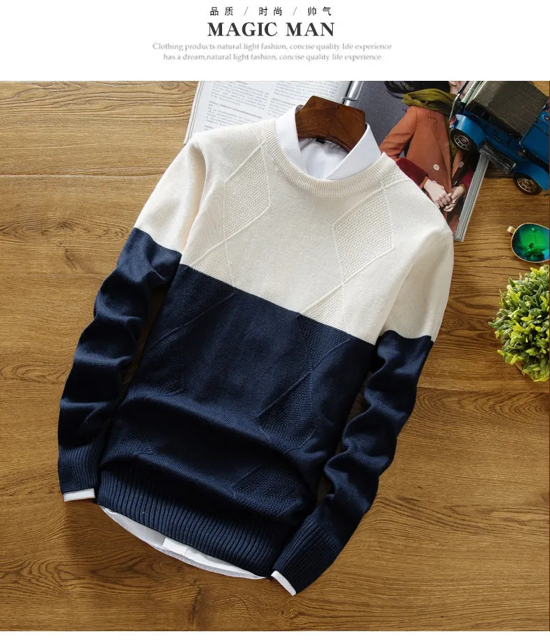 Men's Fashion Print Cashmere Pullover