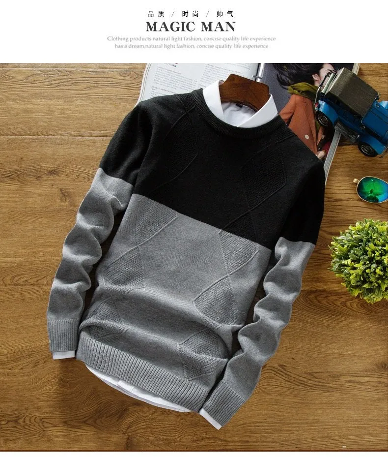 Men's Fashion Print Cashmere Pullover
