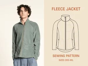 Men's Fleece jacket sewing pattern- Men's Sizes 2XS-4XL -- Wardrobe by Me