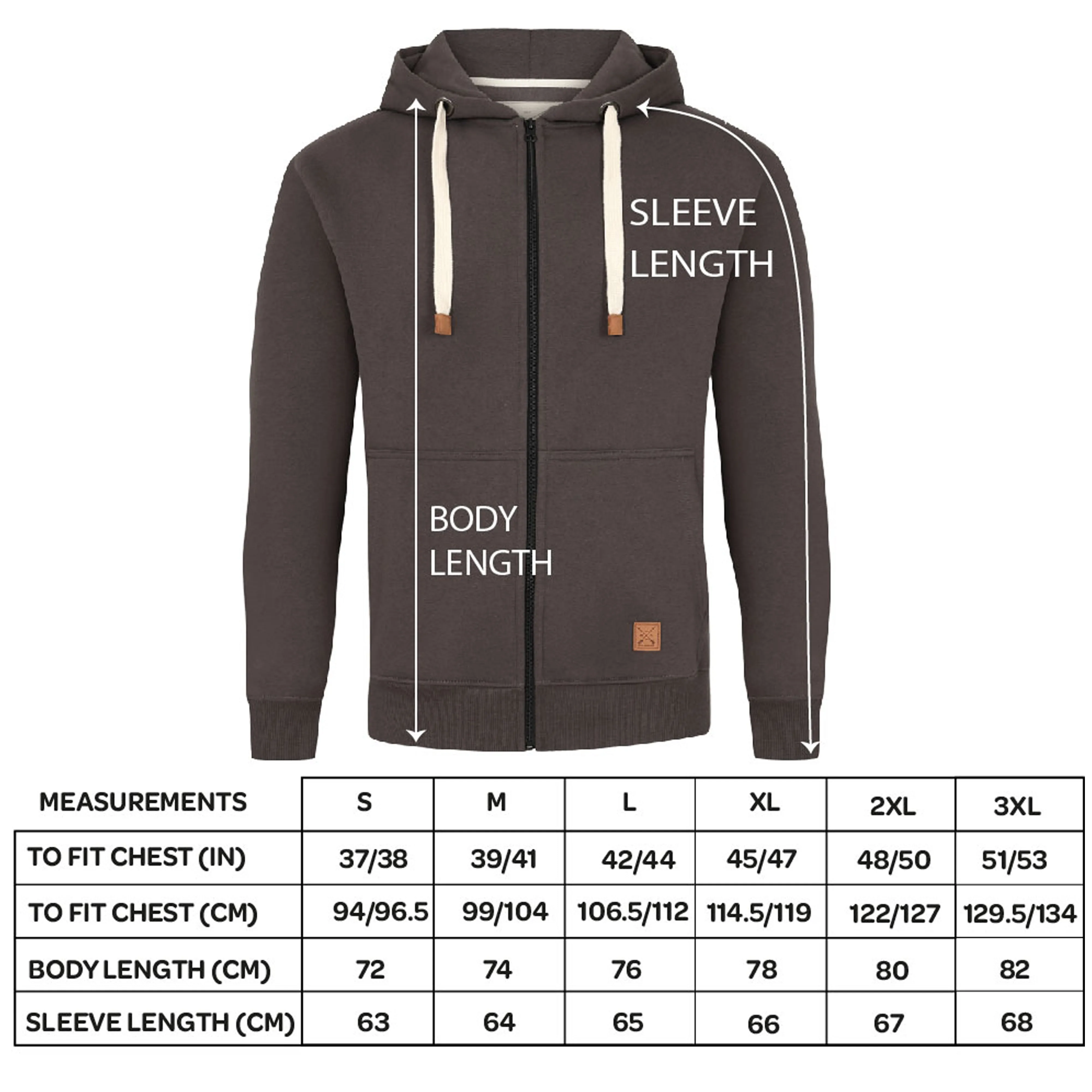 Men's Full Zip Fleece Hoodie - Port