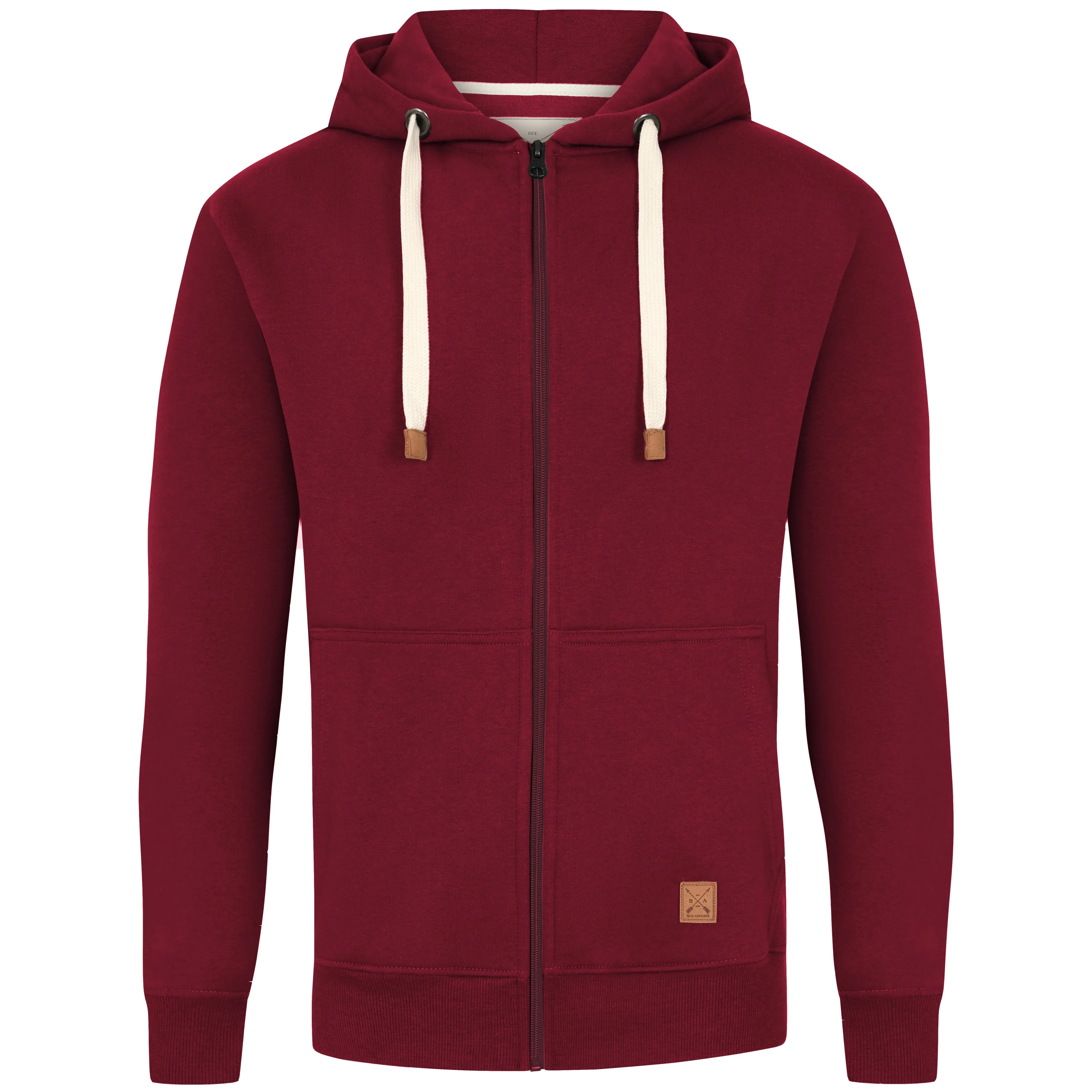 Men's Full Zip Fleece Hoodie - Port