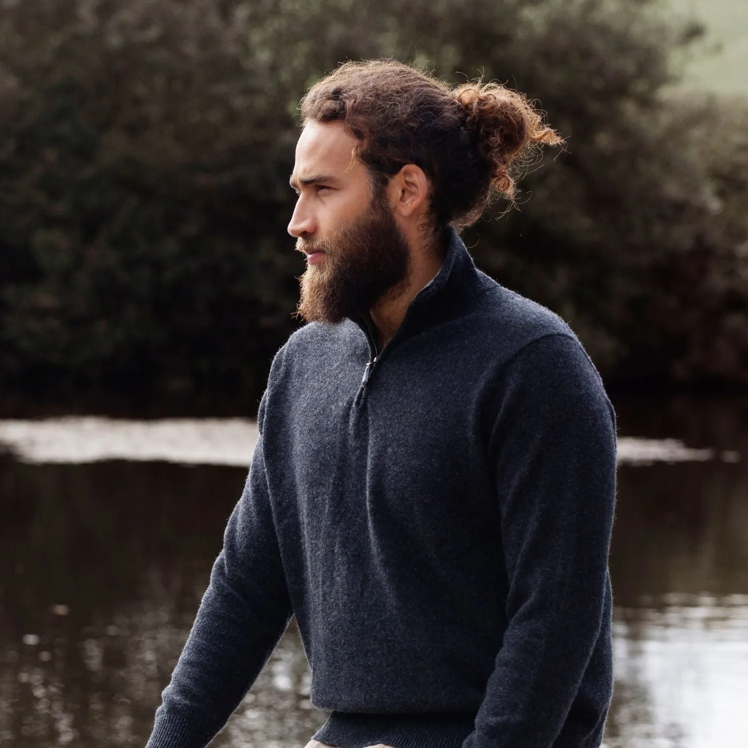 Men's Half Zip Cashmere Sweater