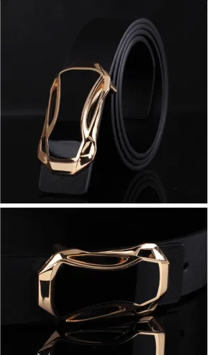 Men's leather belt, alloy buckle, Alligator Pattern strap
