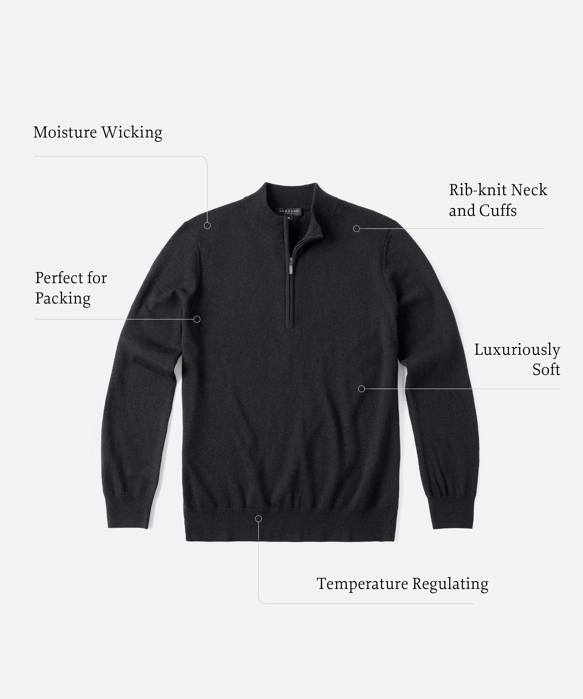 Men's Merino Cashmere Quarter Zip Sweater