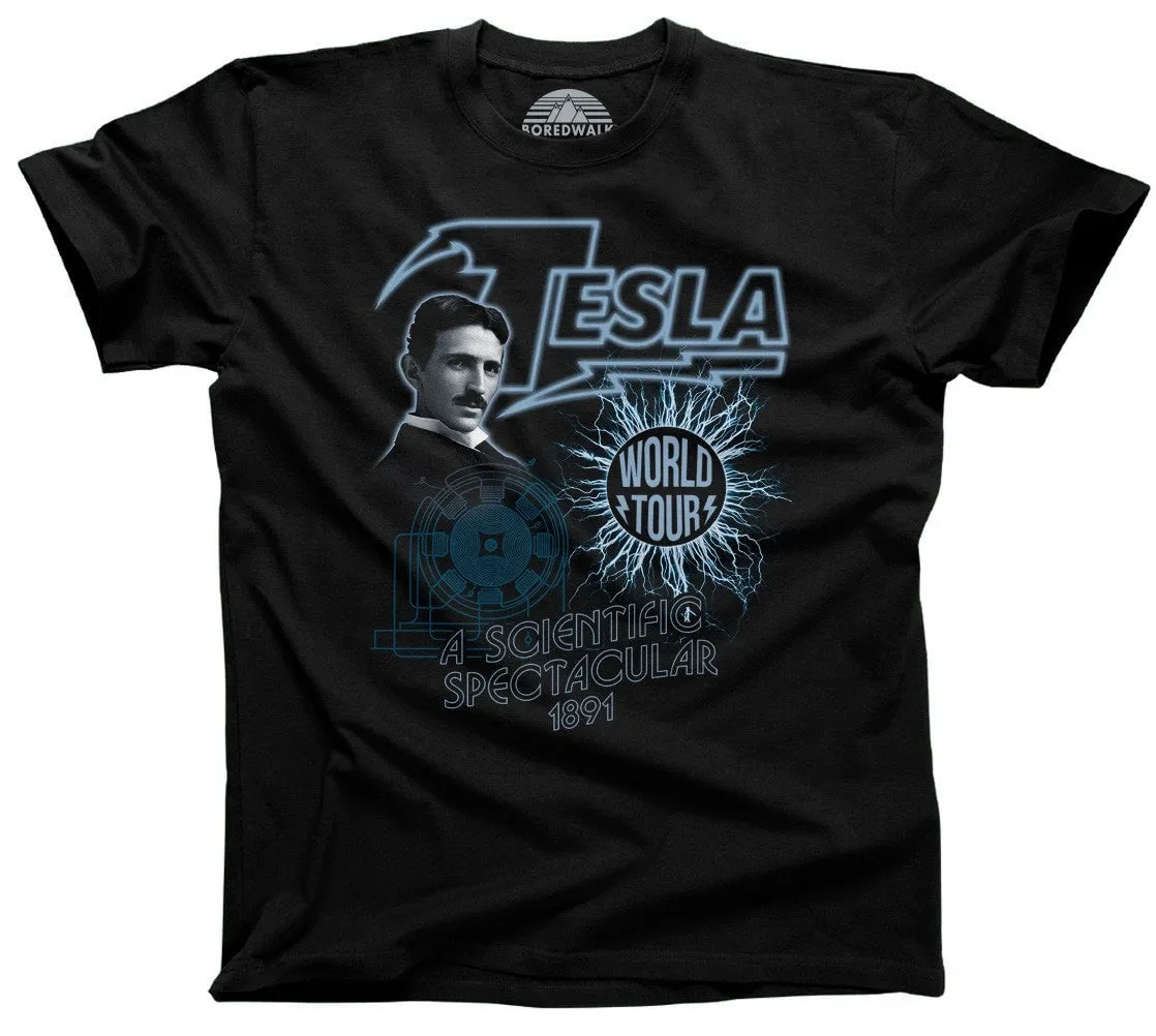 Men's Nikola Tesla World Tour T-Shirt Geeky Cool Science