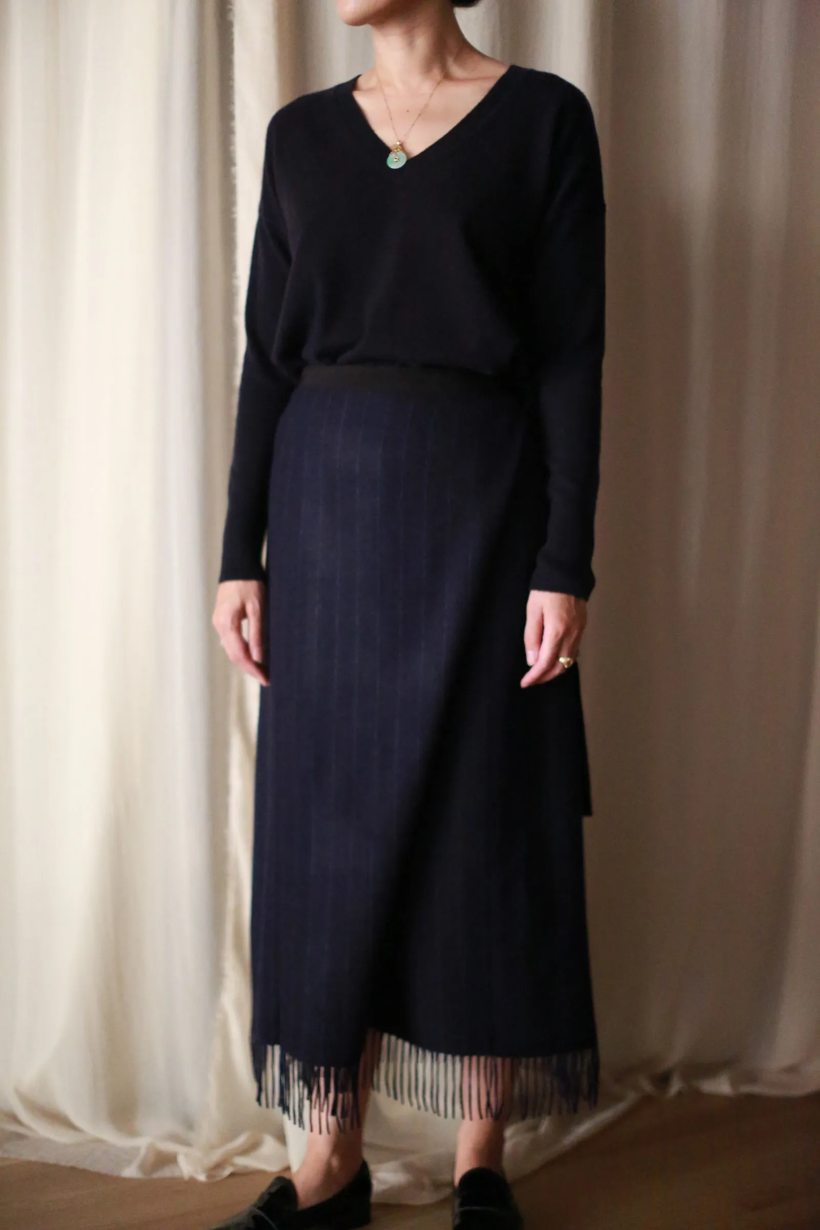 Men's Scarf Petal Skirt | Navy