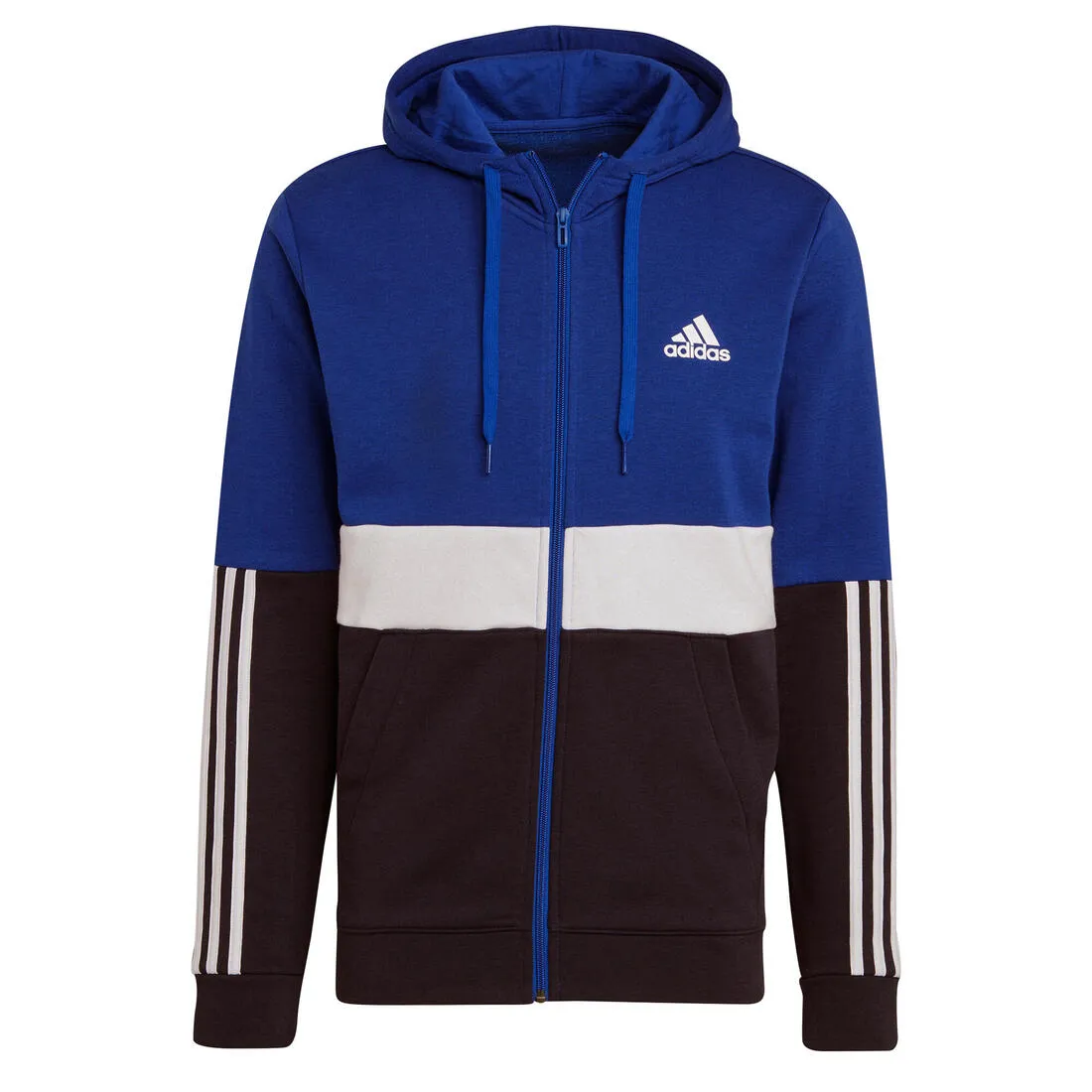 Men's Straight-Cut Zipped Hoodie With Pocket - Blue