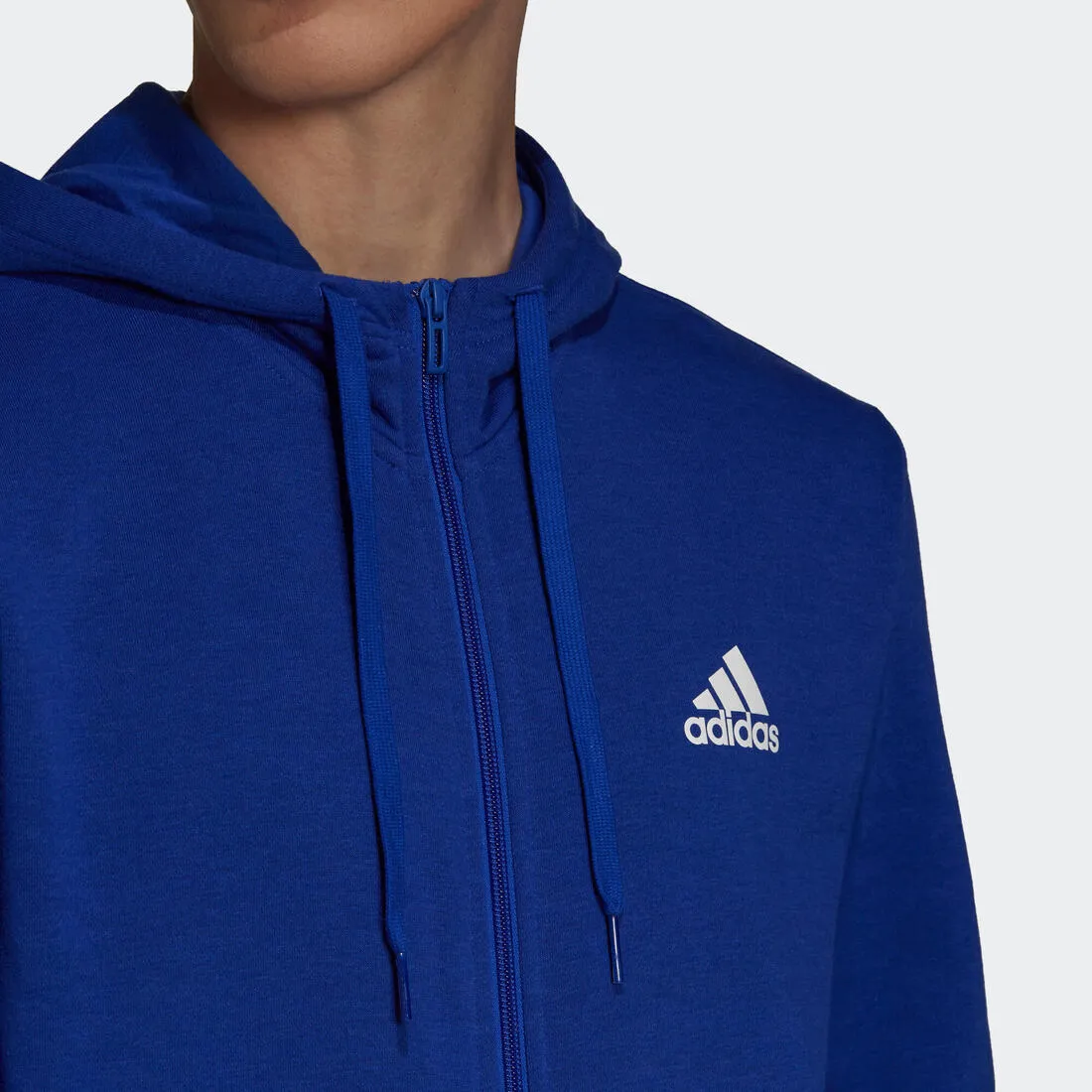 Men's Straight-Cut Zipped Hoodie With Pocket - Blue