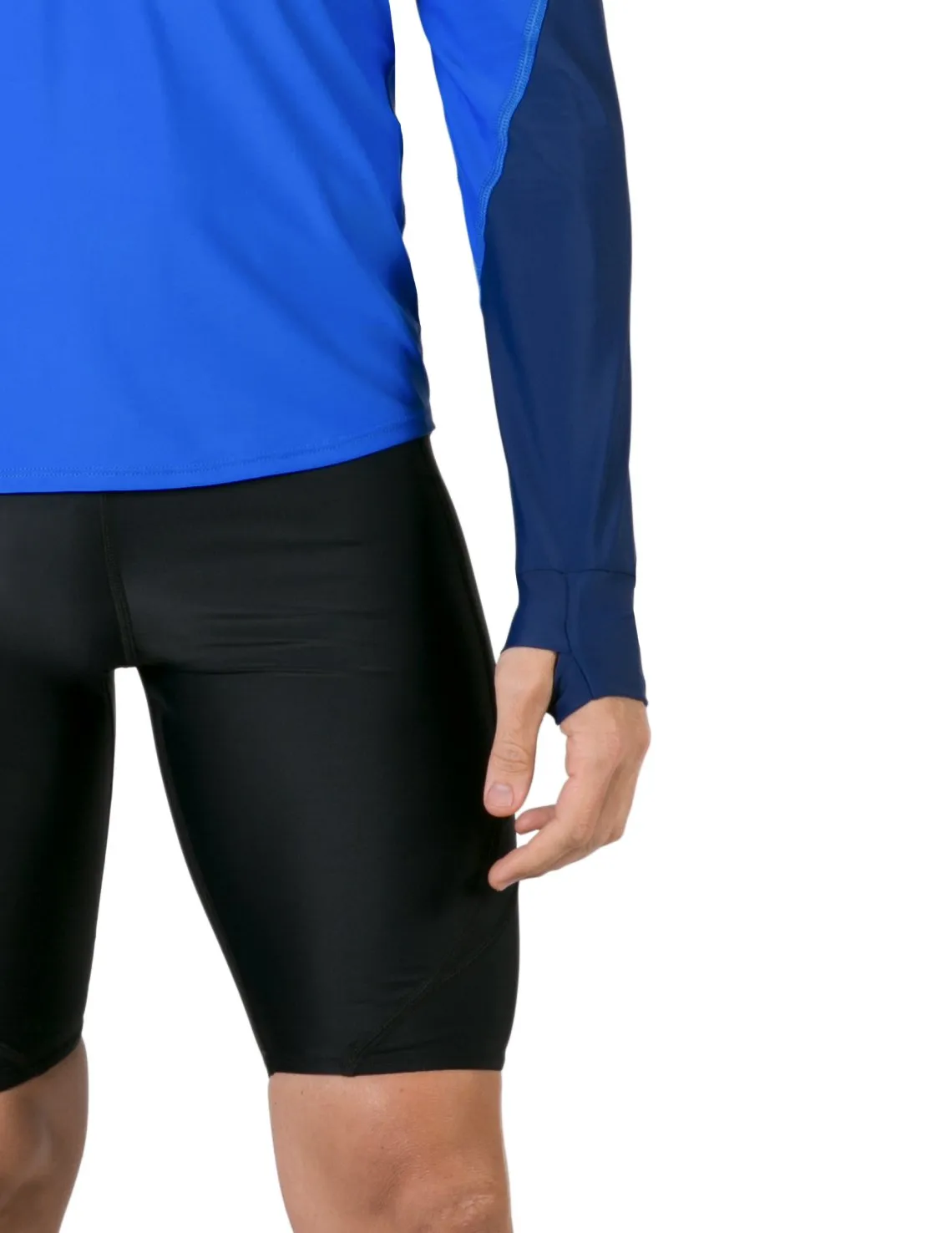 Men's  Swim Crest Rash Guard with Relaxed Hoodie - Black