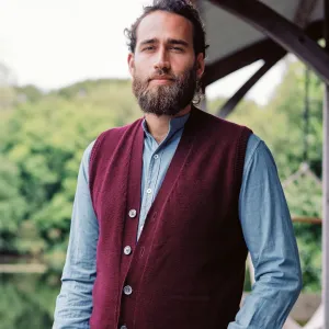 Men's V Neck Sleeveless Cashmere Cardigan