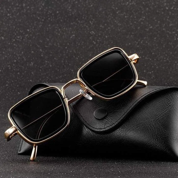 Men's Vintage Steampunk Retro Metal Square Sunglasses