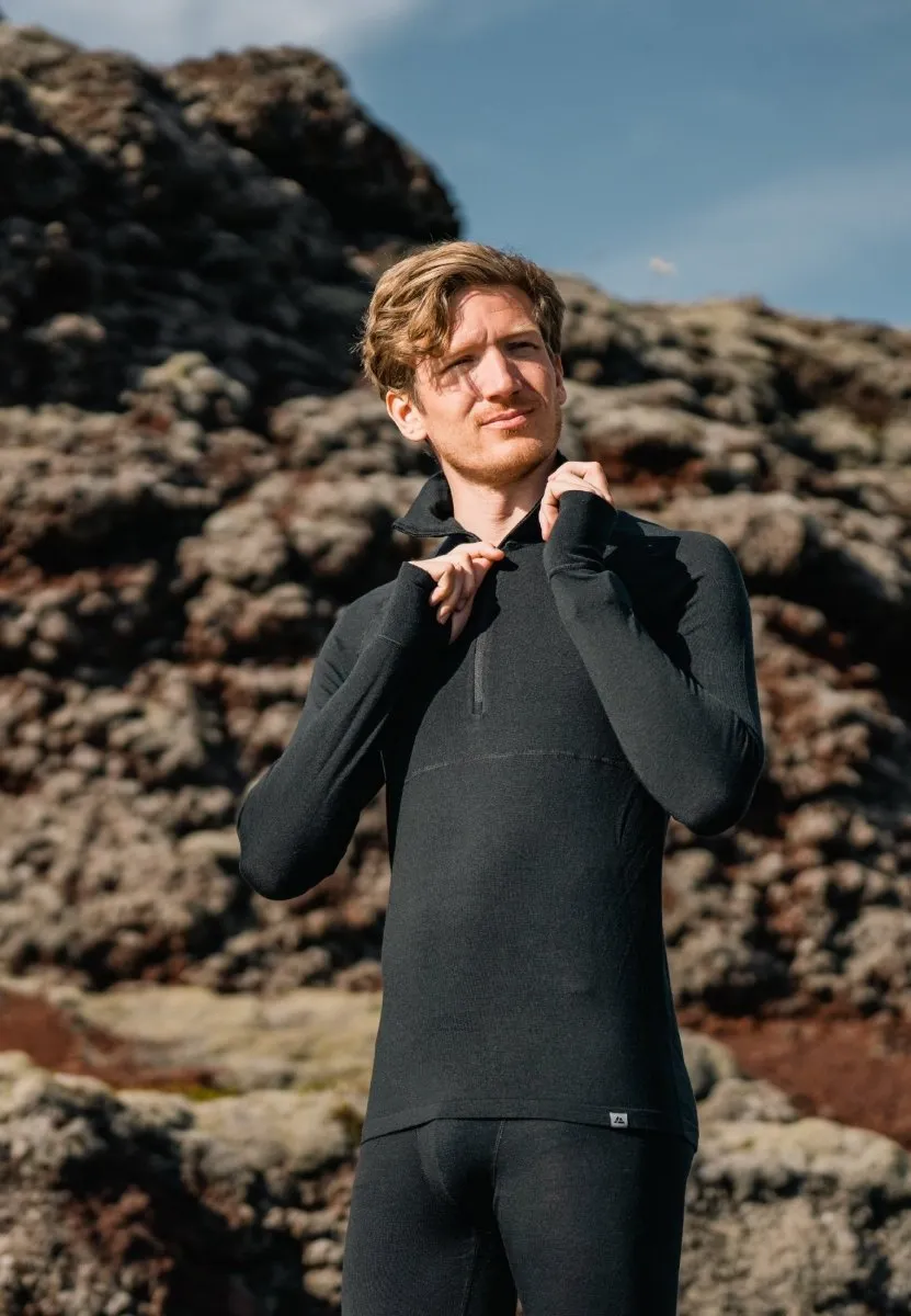 MERINO WOOL BASE LAYER HALF-ZIP SHIRT FOR MEN