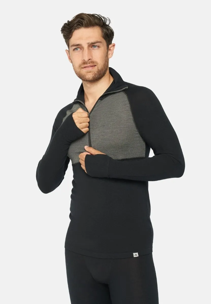 MERINO WOOL BASE LAYER HALF-ZIP SHIRT FOR MEN