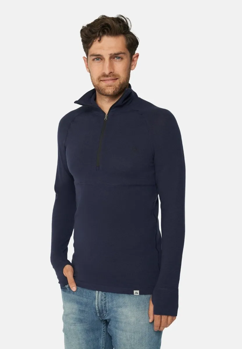 MERINO WOOL BASE LAYER HALF-ZIP SHIRT FOR MEN