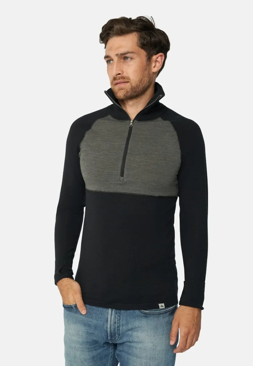 MERINO WOOL BASE LAYER HALF-ZIP SHIRT FOR MEN