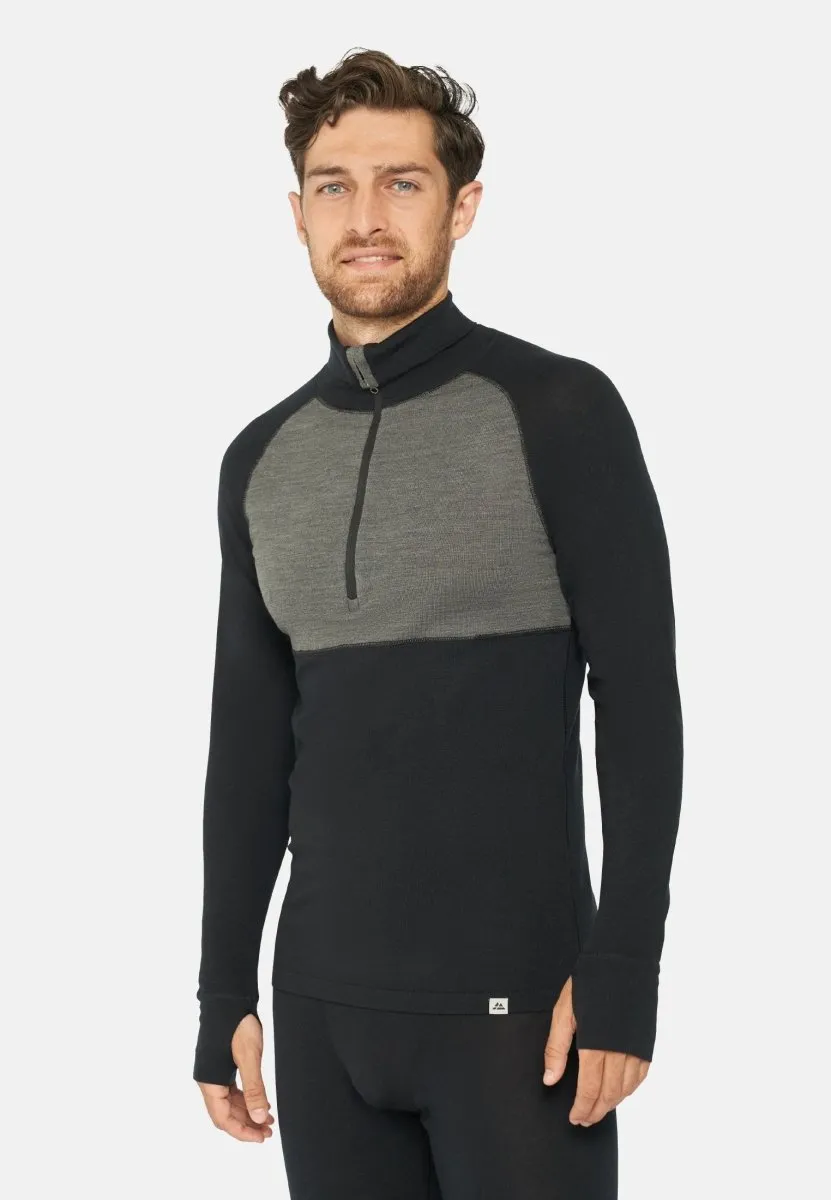 MERINO WOOL BASE LAYER HALF-ZIP SHIRT FOR MEN