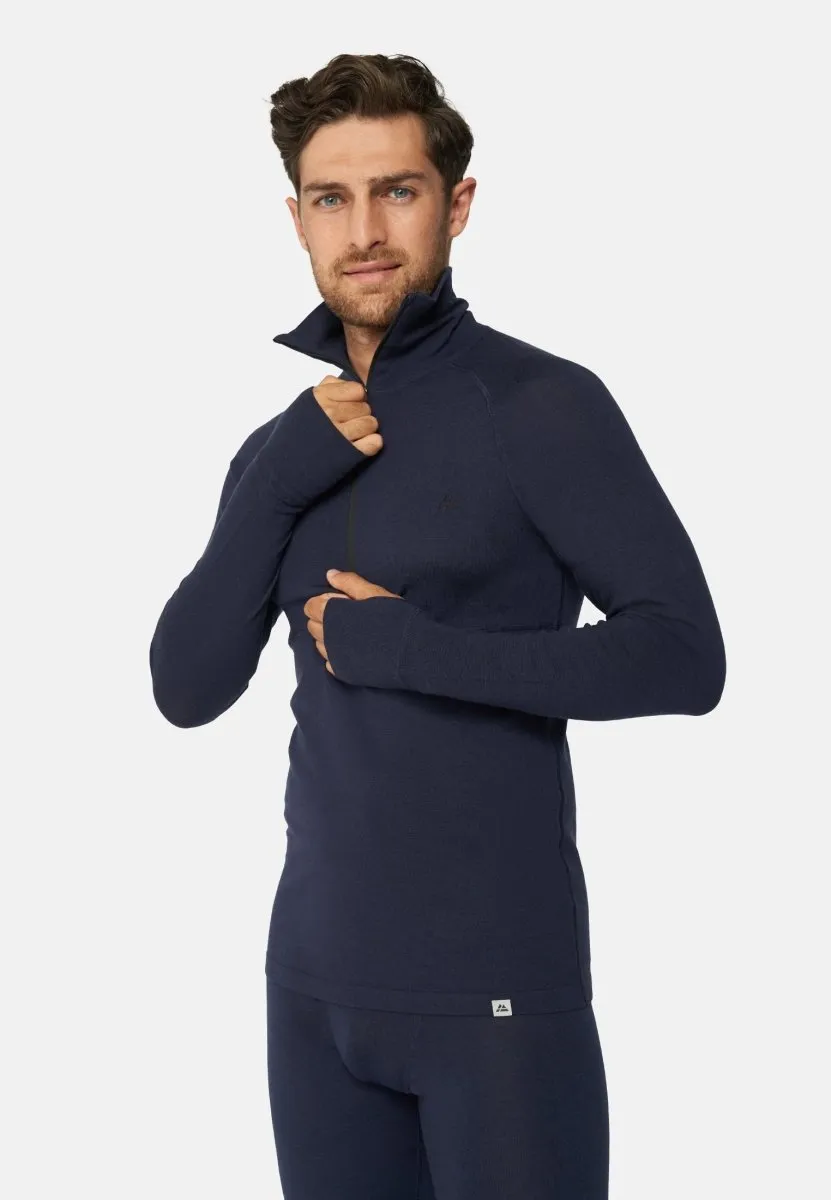 MERINO WOOL BASE LAYER HALF-ZIP SHIRT FOR MEN