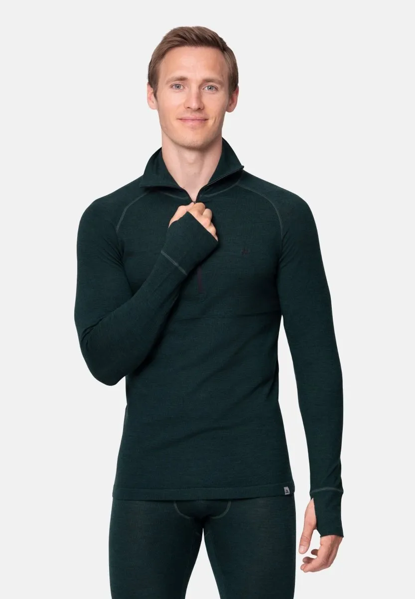 MERINO WOOL BASE LAYER HALF-ZIP SHIRT FOR MEN