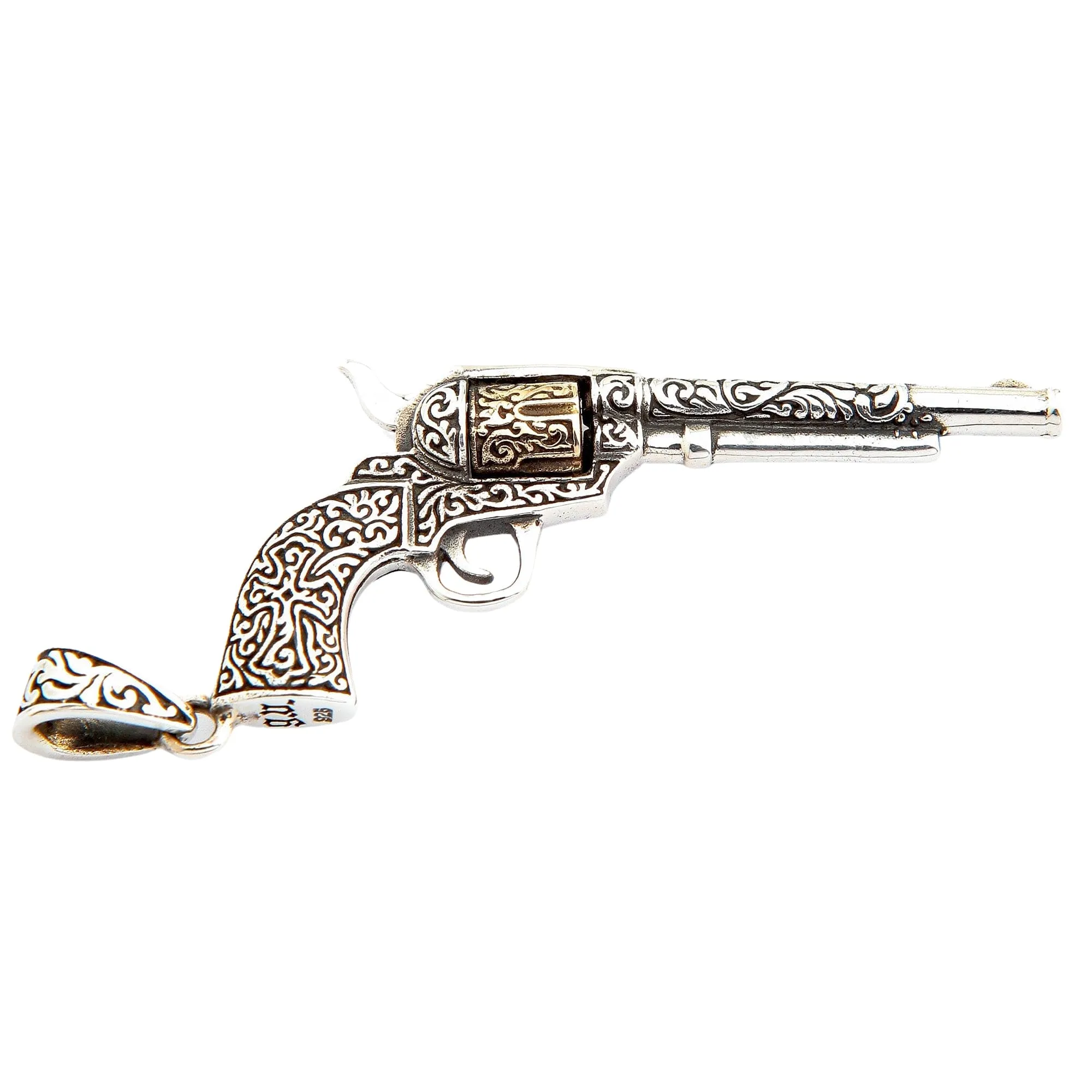 Mexican Gun Sterling Silver Pendant