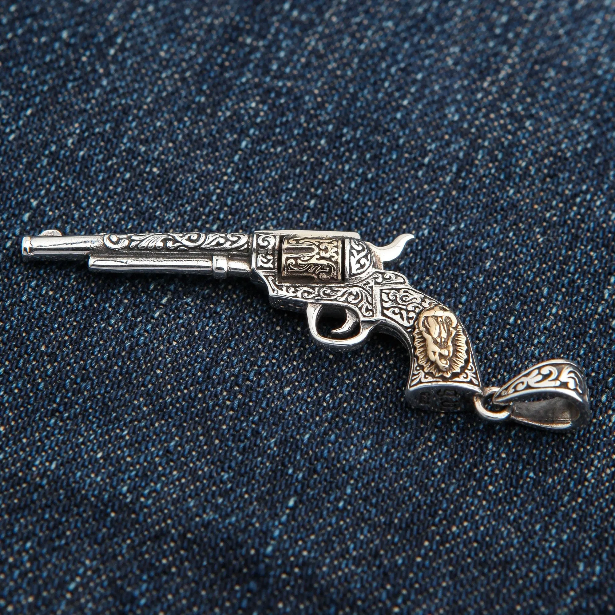 Mexican Gun Sterling Silver Pendant