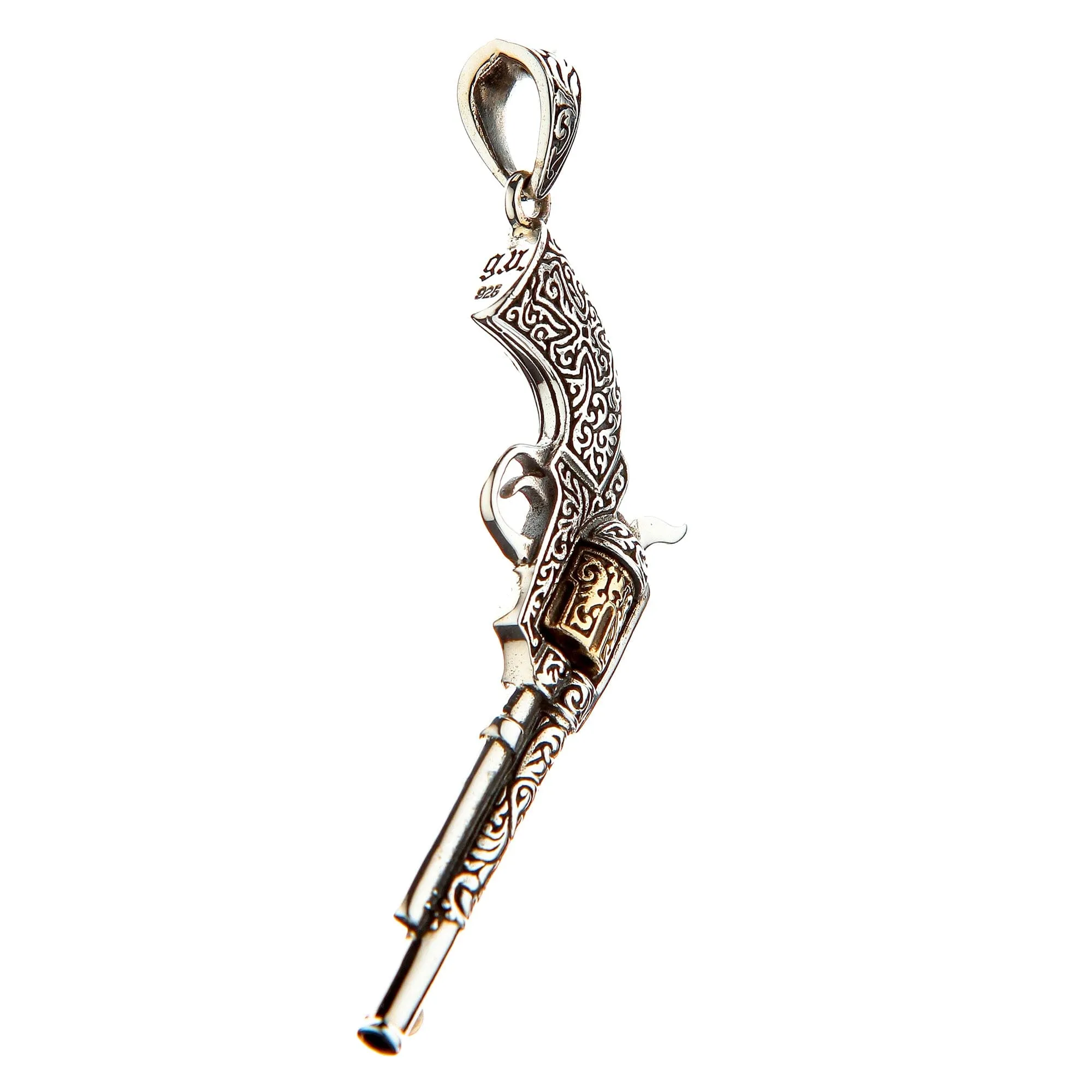 Mexican Gun Sterling Silver Pendant
