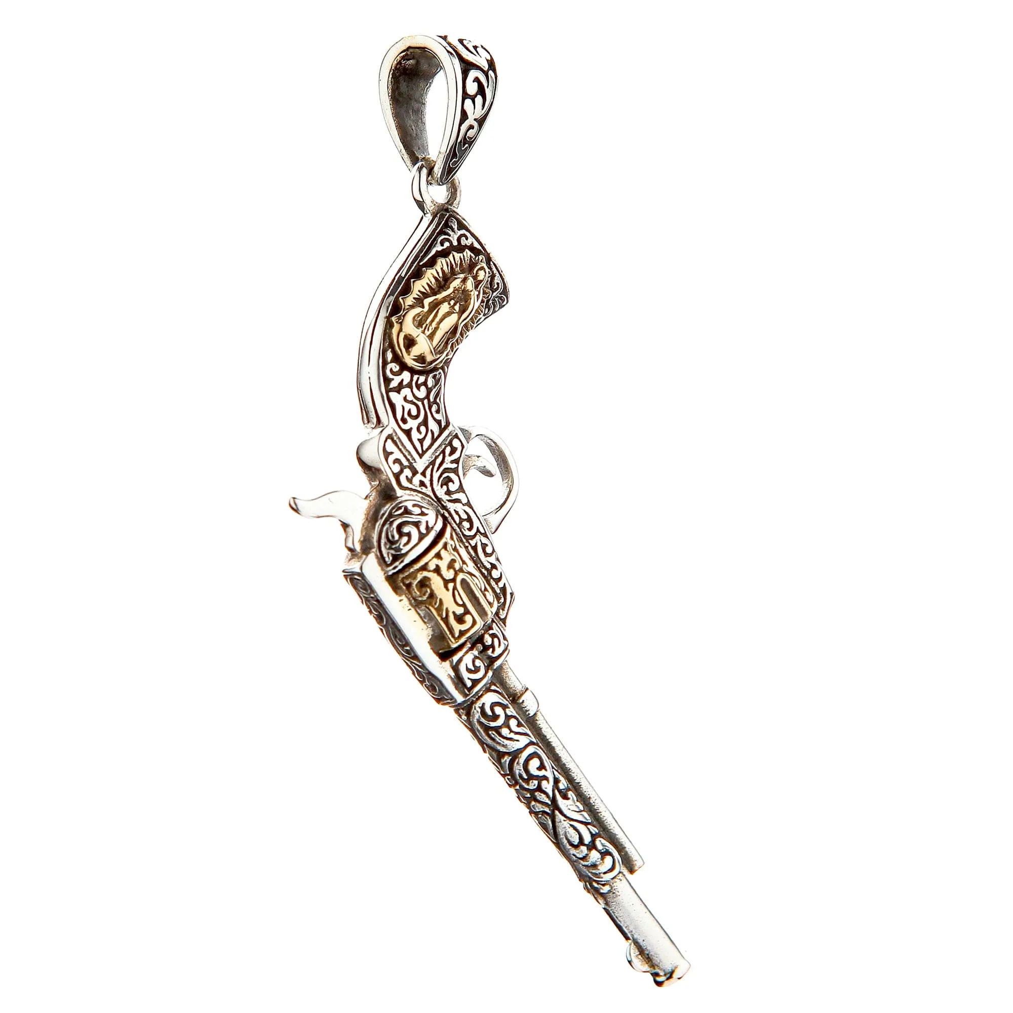 Mexican Gun Sterling Silver Pendant