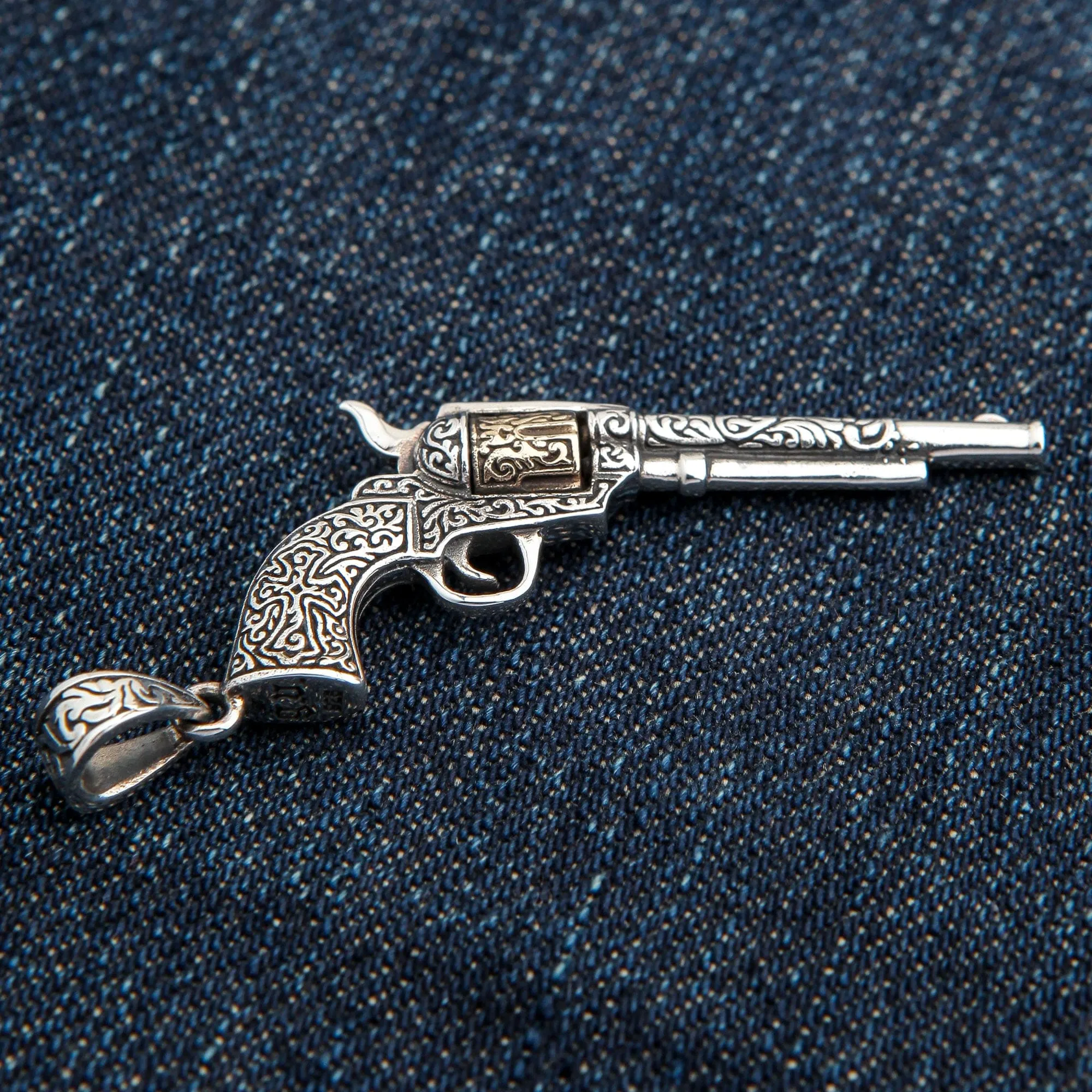 Mexican Gun Sterling Silver Pendant