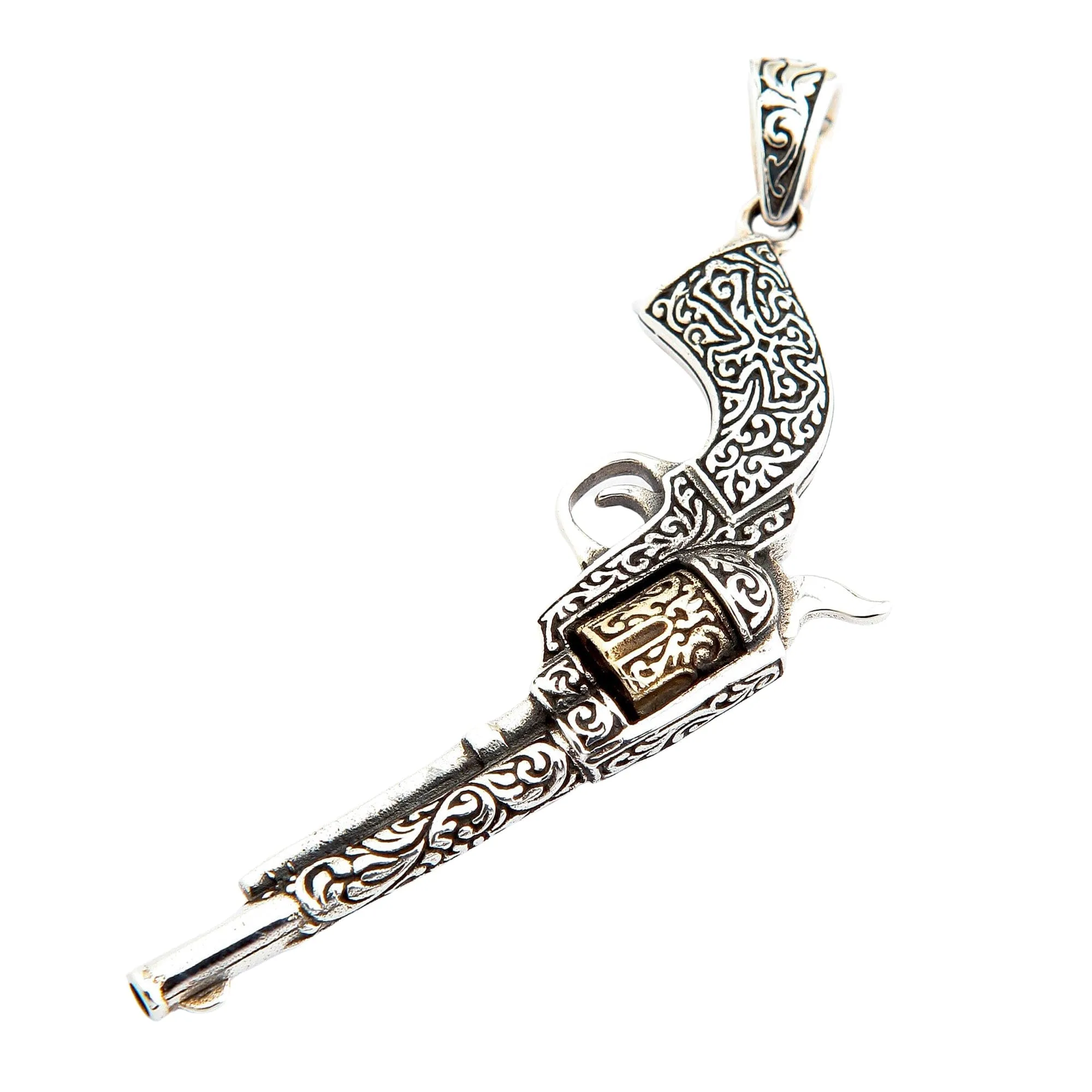 Mexican Gun Sterling Silver Pendant