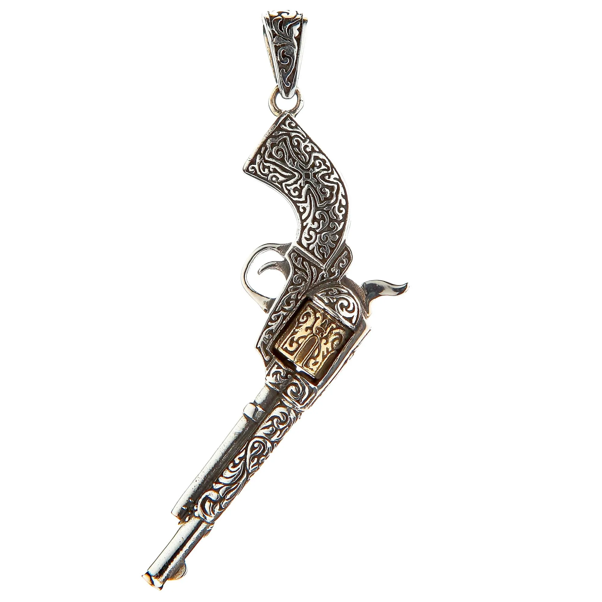 Mexican Gun Sterling Silver Pendant