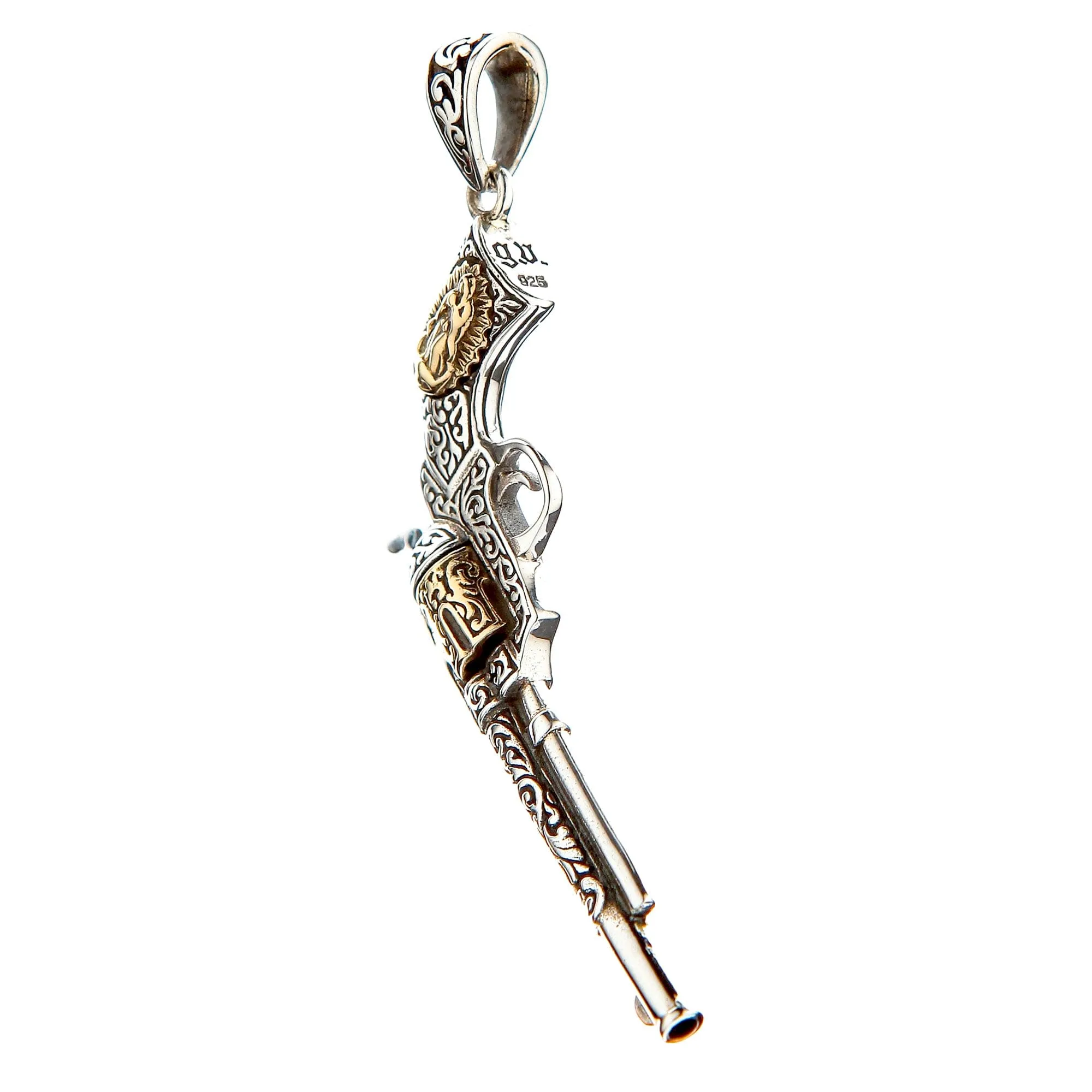 Mexican Gun Sterling Silver Pendant