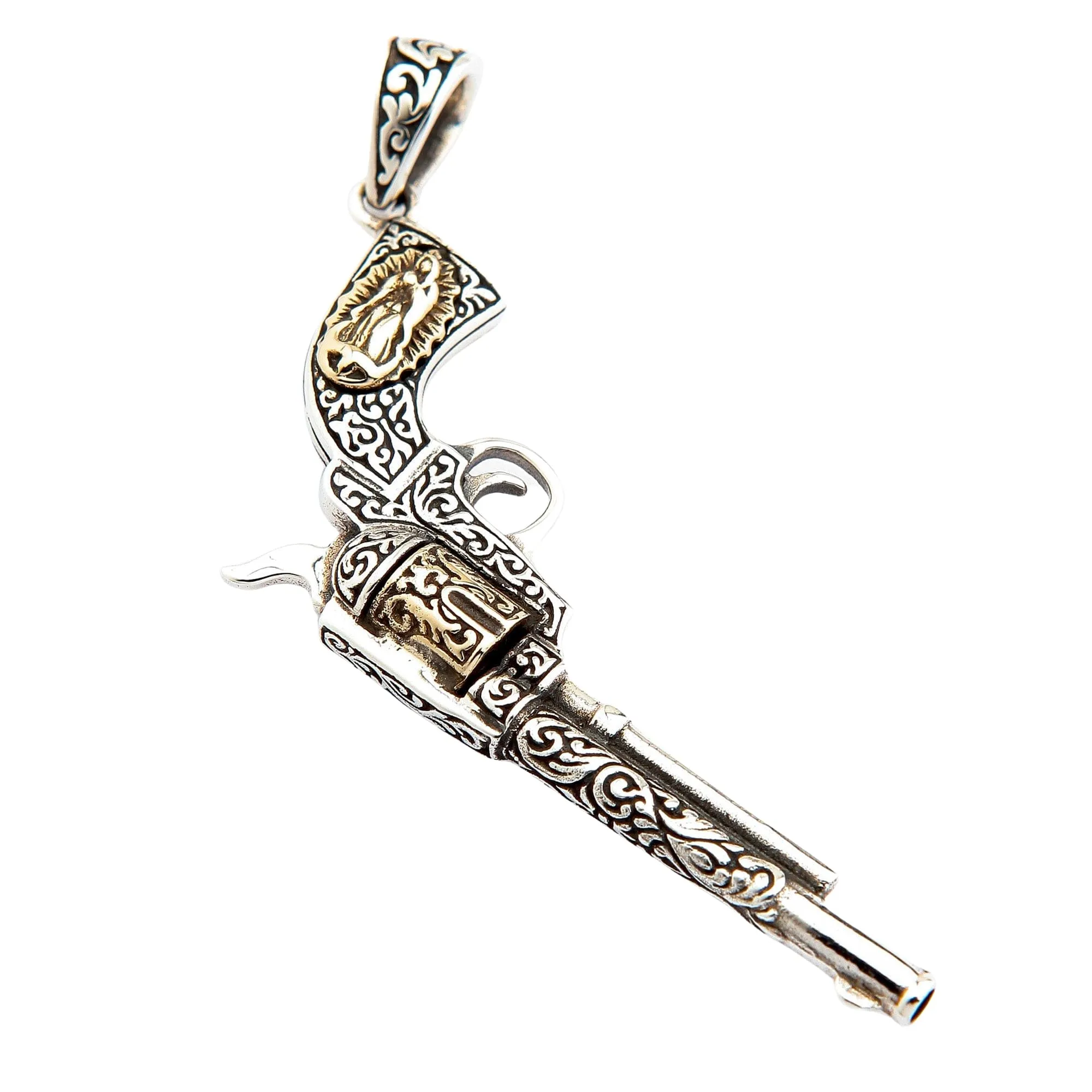Mexican Gun Sterling Silver Pendant