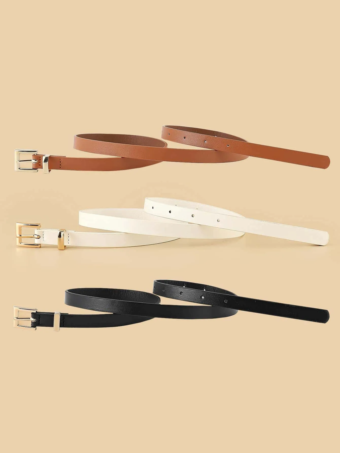 Minimalist Square Buckle Belt - Multicolor- FD ⚡