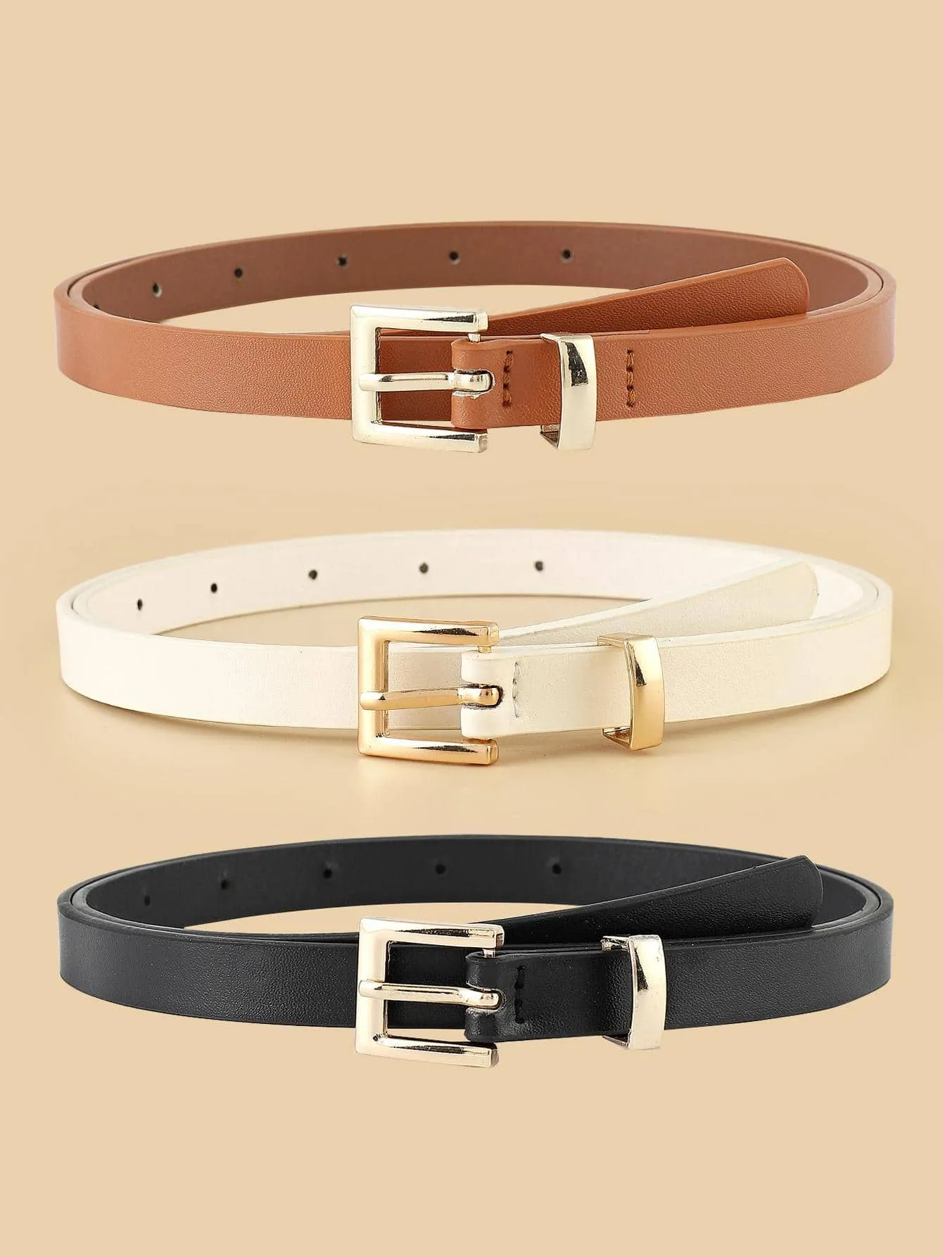Minimalist Square Buckle Belt - Multicolor- FD ⚡