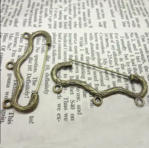 Needle felting supplies 5 Pack of Vintage Style Bronze Brooch Pin Safety Pin Connectors Jewellery Findings