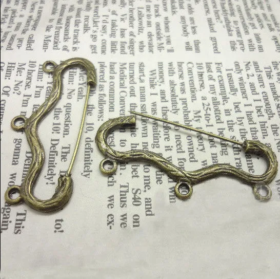 Needle felting supplies 5 Pack of Vintage Style Bronze Brooch Pin Safety Pin Connectors Jewellery Findings