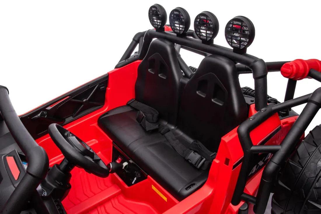 New 2025 Upgraded Land Monster 24V | Leather Seats | Rubber Tires | Upgraded Motors | 2 Seater Ride On | Ages 3-9 | Remote