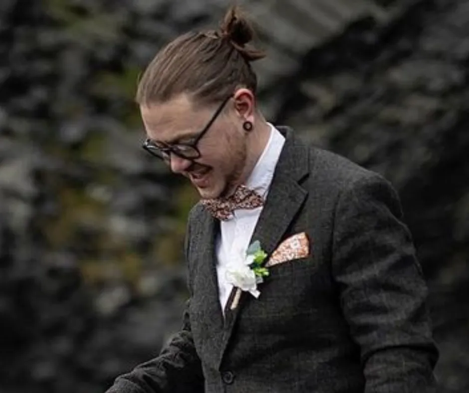 Nora Boys Orange Floral Cotton Bow Tie