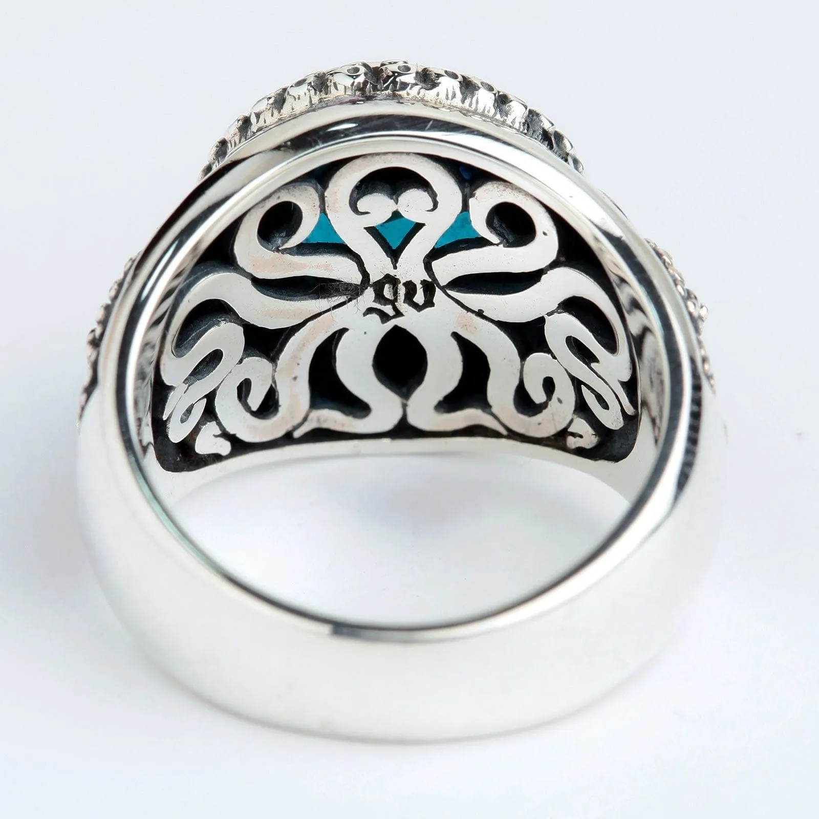 Octopus London Blue Topaz Sterling Silver Men's Ring