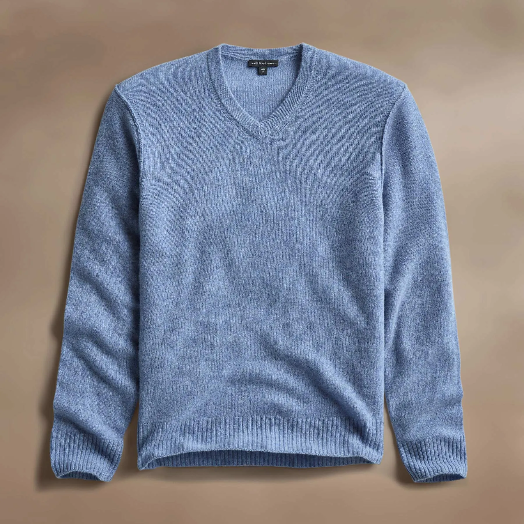 Open Knit Cashmere V Neck - Blue Sky