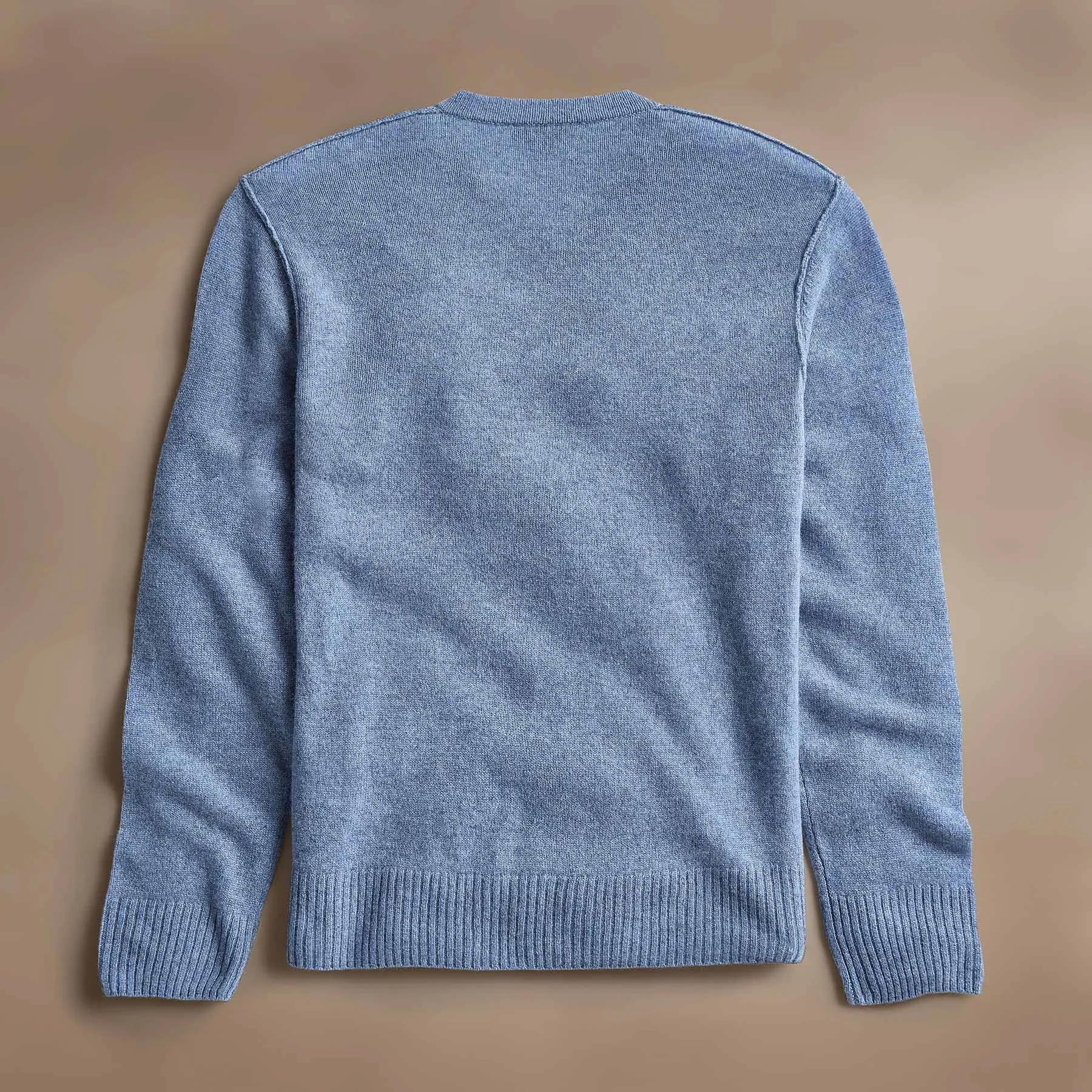 Open Knit Cashmere V Neck - Blue Sky