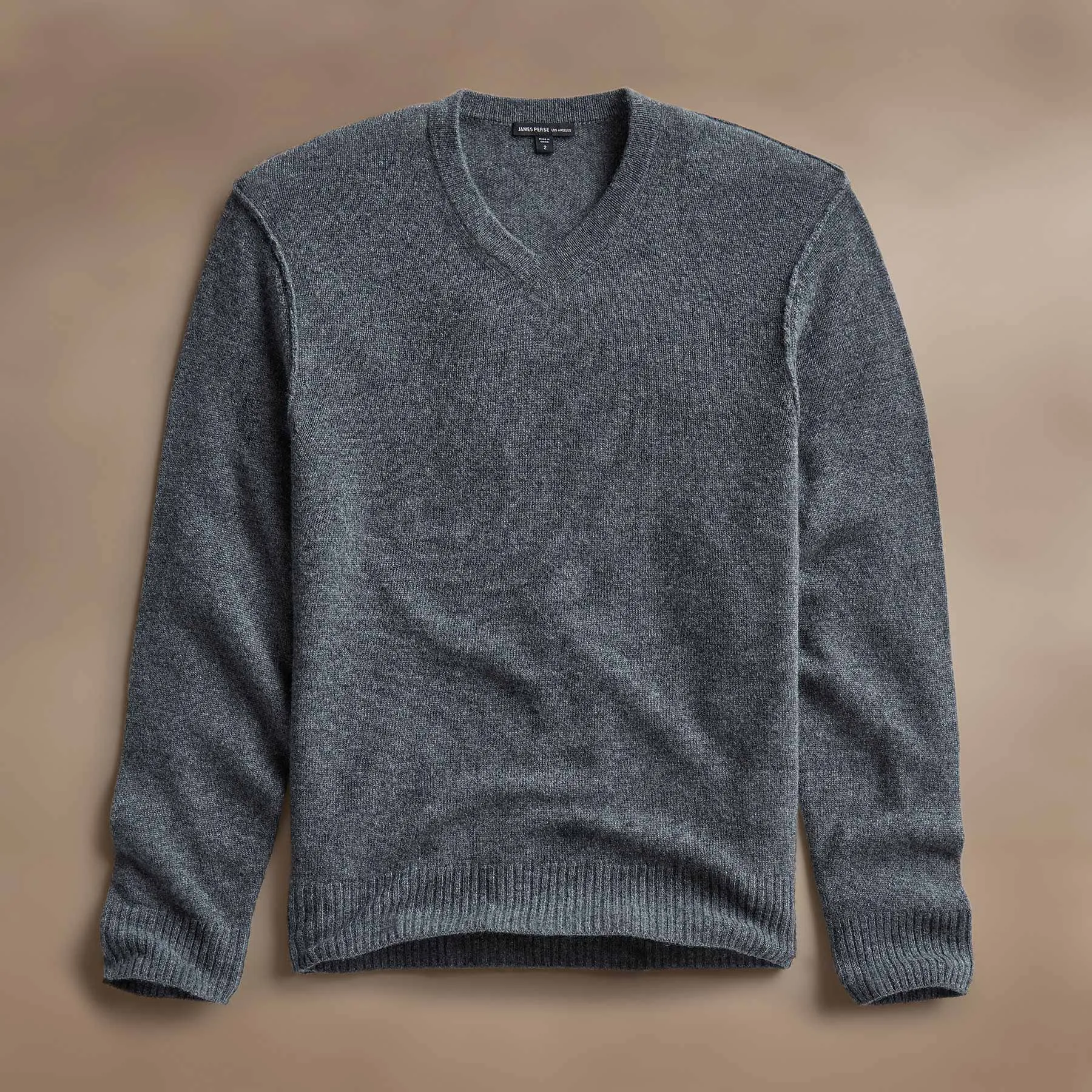 Open Knit Cashmere V Neck - Flannel