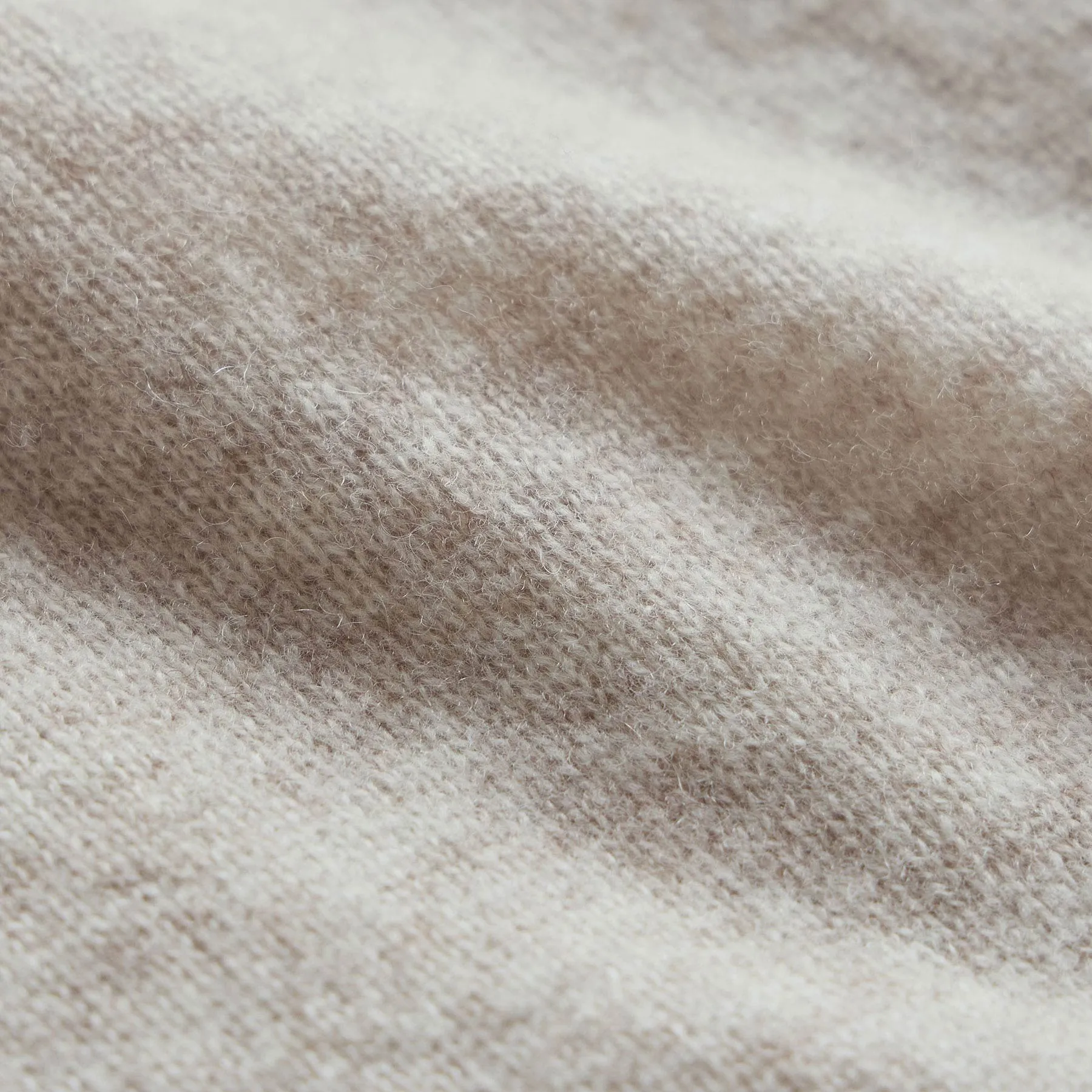 Open Knit Cashmere V Neck - Light Beige