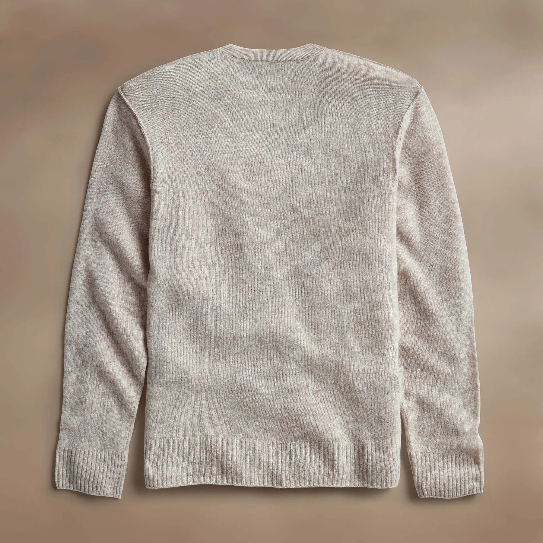 Open Knit Cashmere V Neck - Light Beige